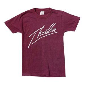 80s Vintage Thriller Michael Jackson T-shirt Single Stitch Fastex Burgundy.